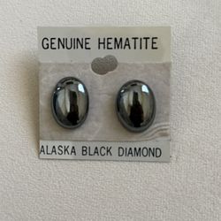 Genuine Hematite Alaska Black Diamond Earrings 