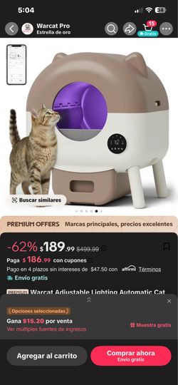 Warcat Adjustable Lighting Automatic Cat Litter Box