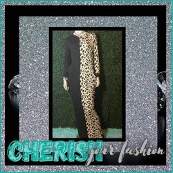 Cheetah Print Long Sleeve Dress