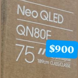 Samsung - 75” Class QN80F Series Neo QLED Mini LED 4K UHD SamsungVision AI Smart Tizen TV