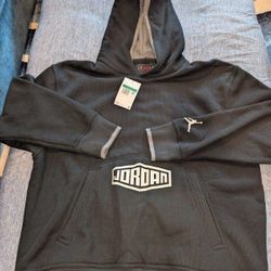 Nike Jordan Sport DNA Black/Gray Sweatshirt Hoodie Waffle Fleece DC9644-010, XL