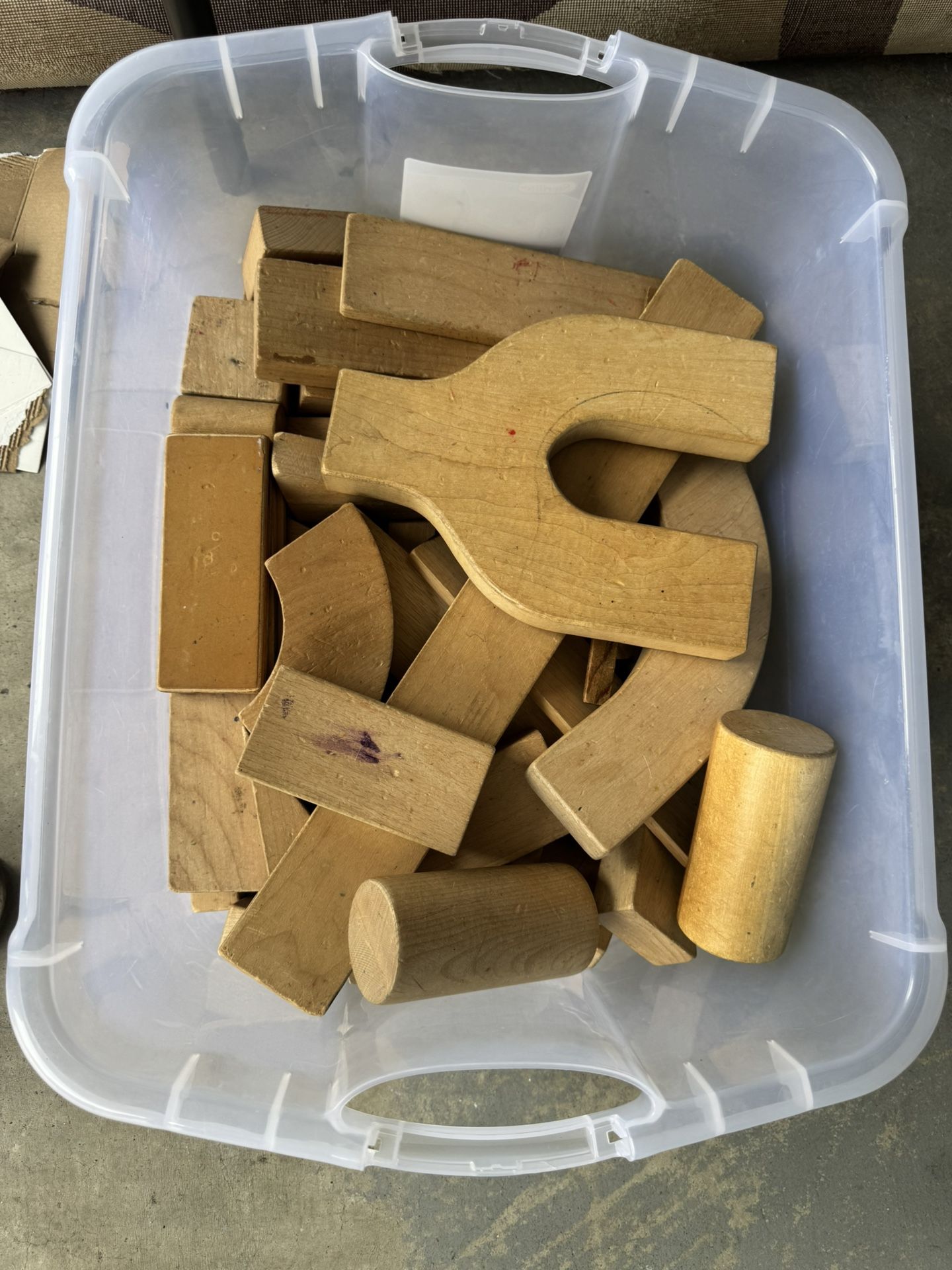 Wooden Blocks In A Tub