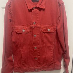 Red Zara Denim Jacket