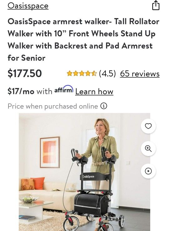 OasisSpace armrest walker$80