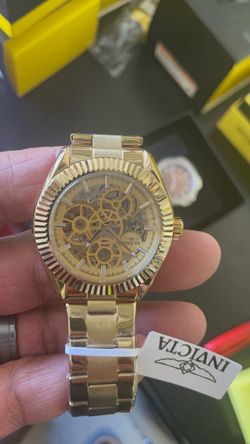 Invicta Objet D’Art Automatic Skeleton Watch - Gold