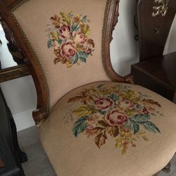 Antique chair with embroidery