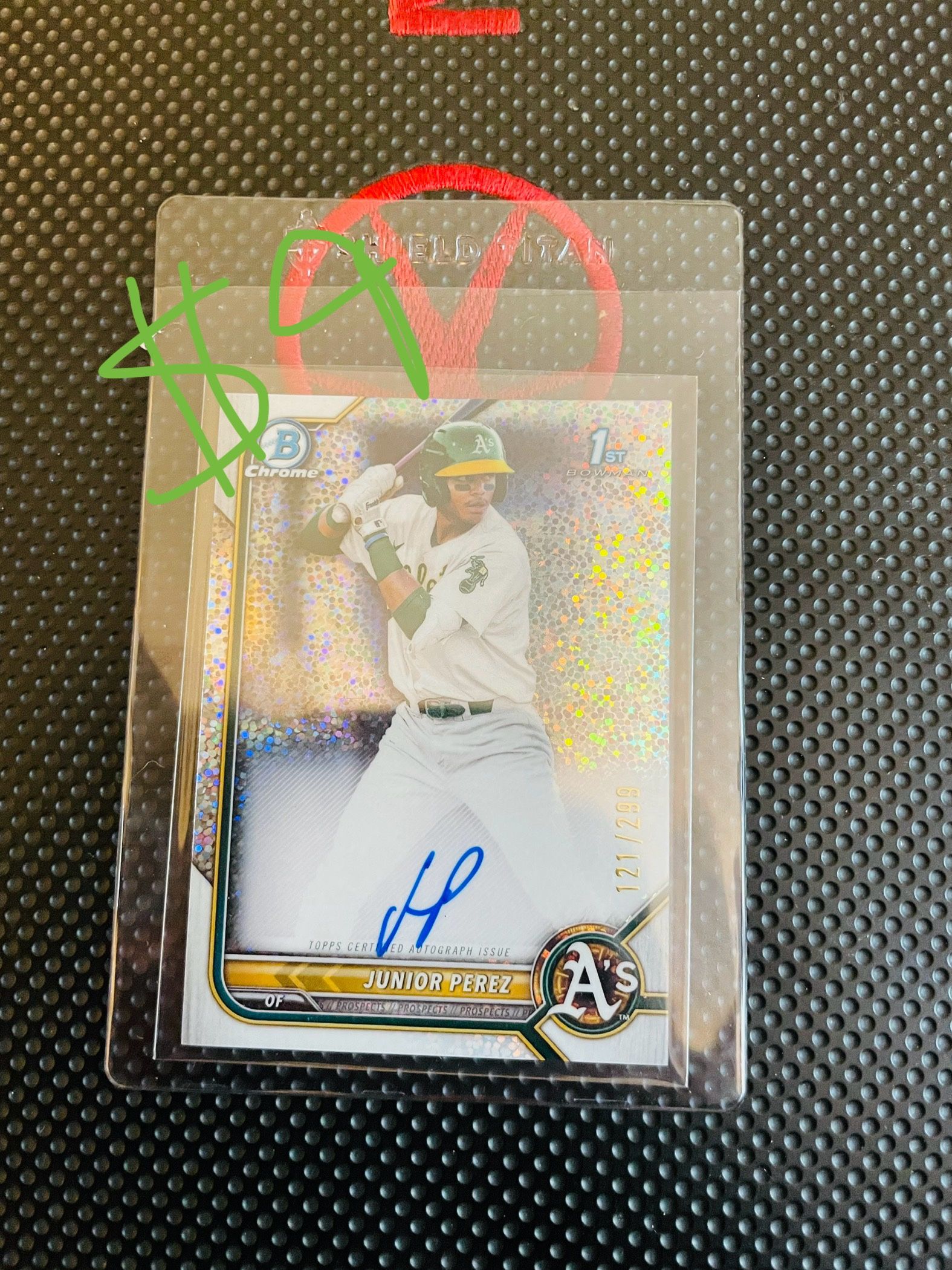 Autographed Junior Perez 1st Bowman Baseball Card Oakland A’s