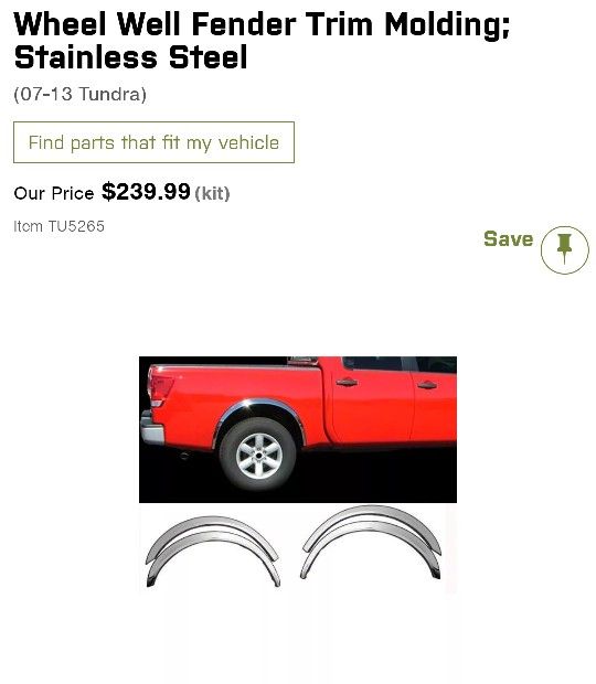 Universal Fitting Chrome  Fender Trim Worth $260 Asking $60 