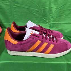 Adidas AS Roma Gazelle Legacy Men's Suede Burgundy/Unity Orange IH2634 Size 10.5