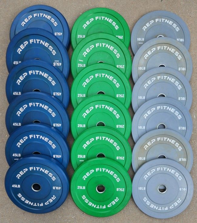 Rep Fitness Color Bumper Plates 480lb Set