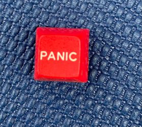 Vintage panic red key button for your computer keyboard