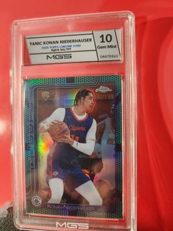 2025 Chrome Aqua Basketball Refractor Yanic Konan-niederhauser Rookie 166/199 MGS 10 GEM MT