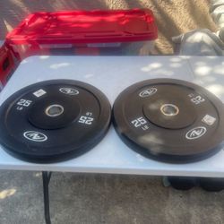 Athletic Works 25lb Black Olympic Bumper Rubber Plate,