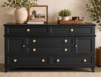 Refinished PULASKI Solid Wood Dresser – Behr www Broadway Black