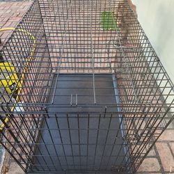 Single door dog crate, 42" L X 28.5" W X 30.5" H, Black: With H