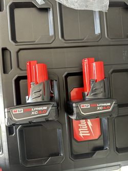 Milwaukee M12 12-Volt Lithium-lon XC Battery Pack Starter Kit with (2) 4.0 Ah, Batteries