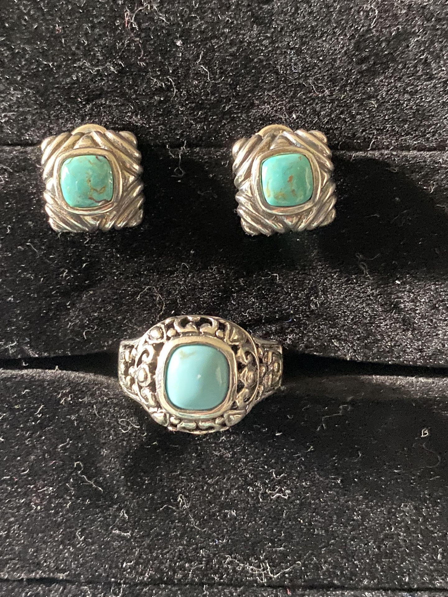 Turquoise Ring and Earring Set