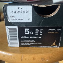JORDAN 4 RETRO BT