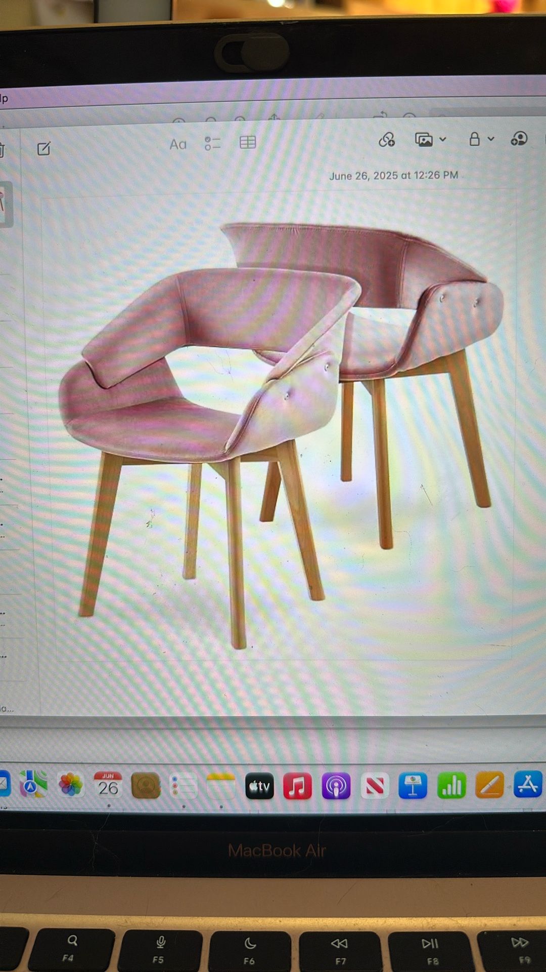 Mid-Century Modern Pink Velvet Accent Arm Chairs - set of 2