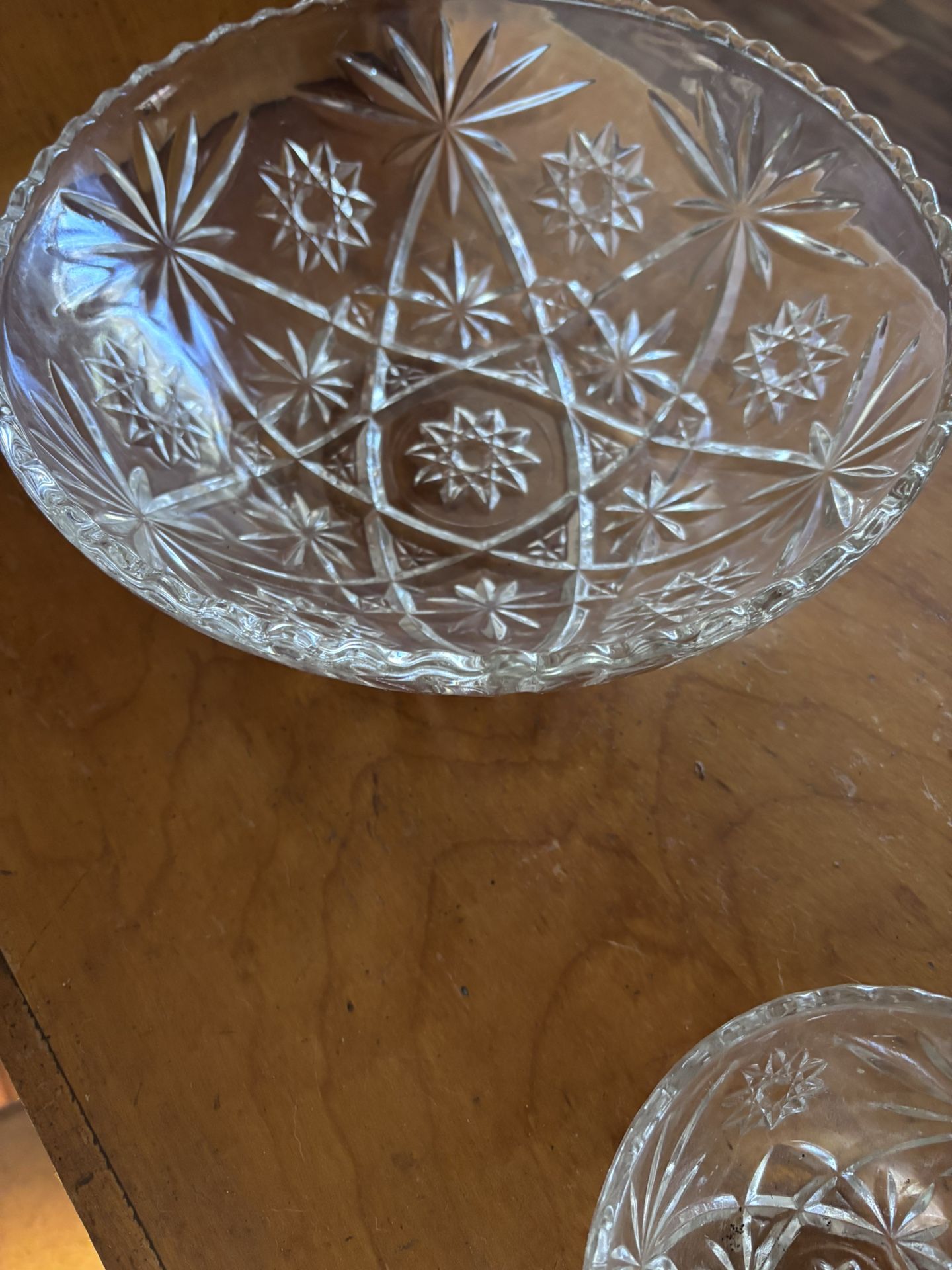 Cut Glass Chip And Dip Set 