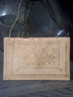 Vintage Italian Gold Leather Wallet Book