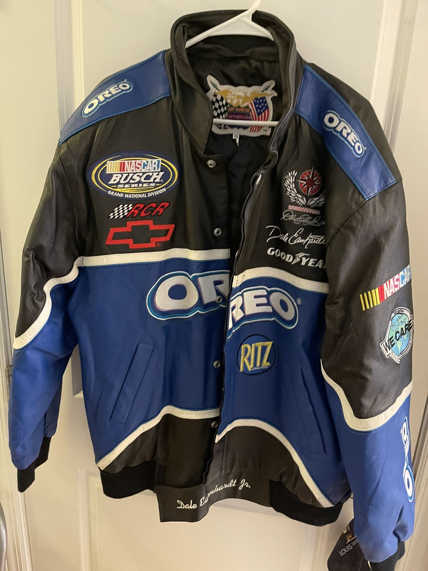 Jeff Hamilton Team Oreo Dale Earnhardt Jr Racing Jacket Size XX Large Leather
