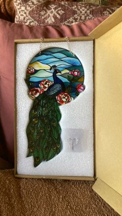 Peacock Sun catcher Stained Glass