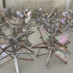 30 Pieces of Stained Glass Ornaments, Clear Glass