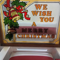 Vintage Stain Glass Christmas Sign