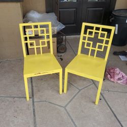 Chairs Art Deco Yellow Vintage Antiques