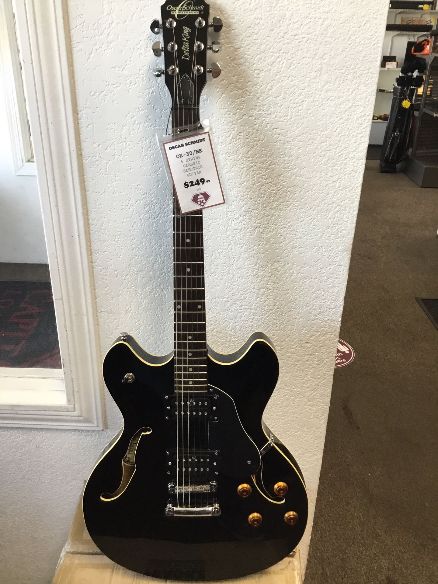 Oscar Schmidt Oe-30bk Hollow Body 6 String Electric Guitar 11091146554
