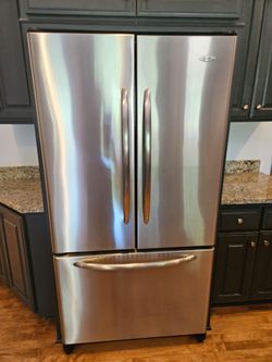 Stainless steel French door fridge