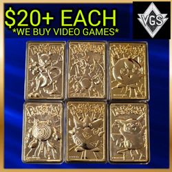 1999 Pokemon Burger King 23K Gold Cards Complete Set 6/6 w/ Cases