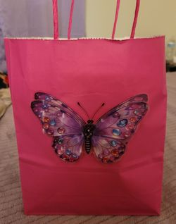 Pink Butterfly Gift Bag