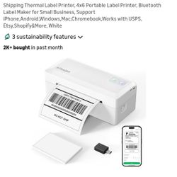 Thermal label printer 4x6 portable