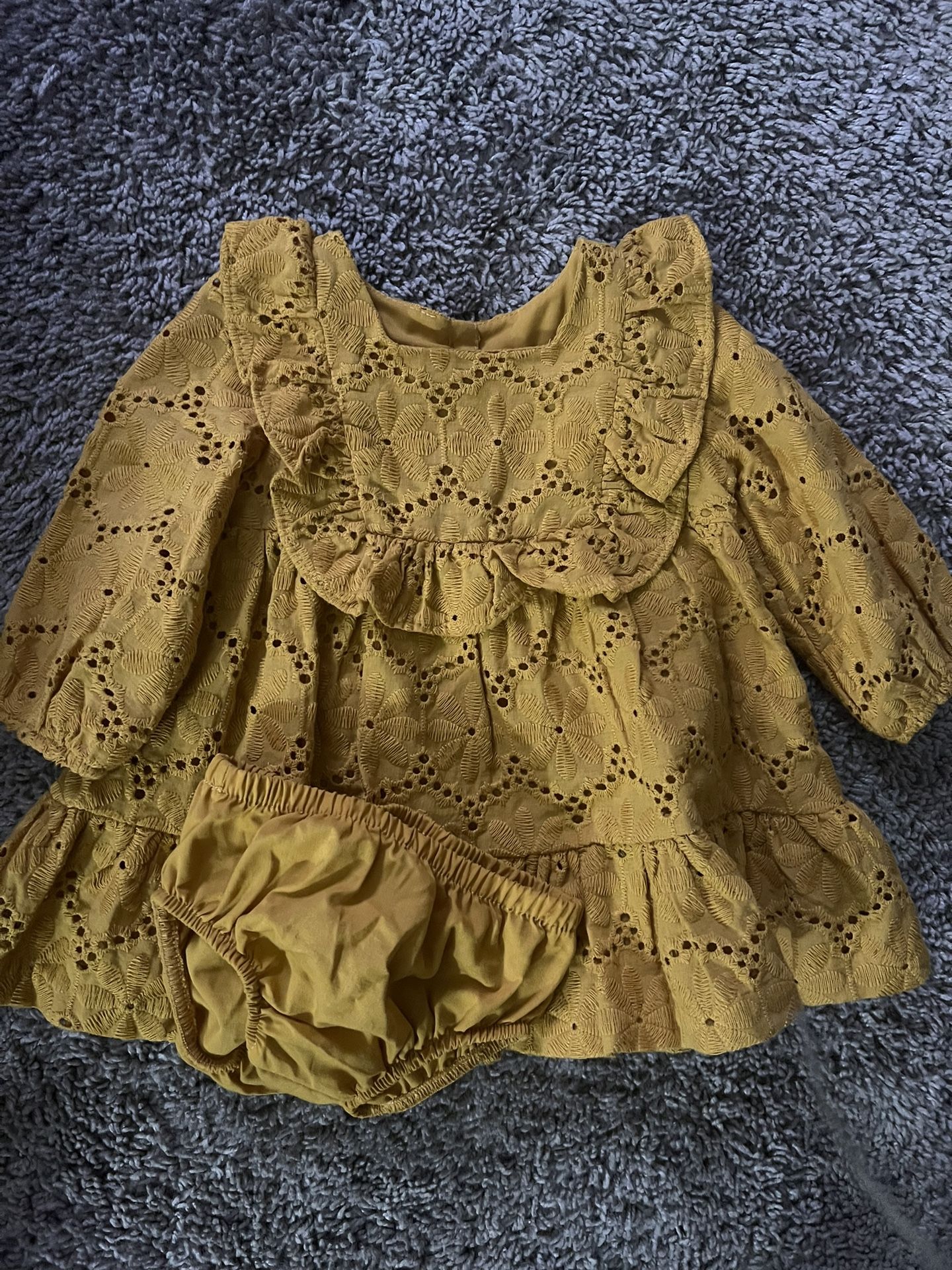 Baby Dress- 2 Piece- Mustard Color