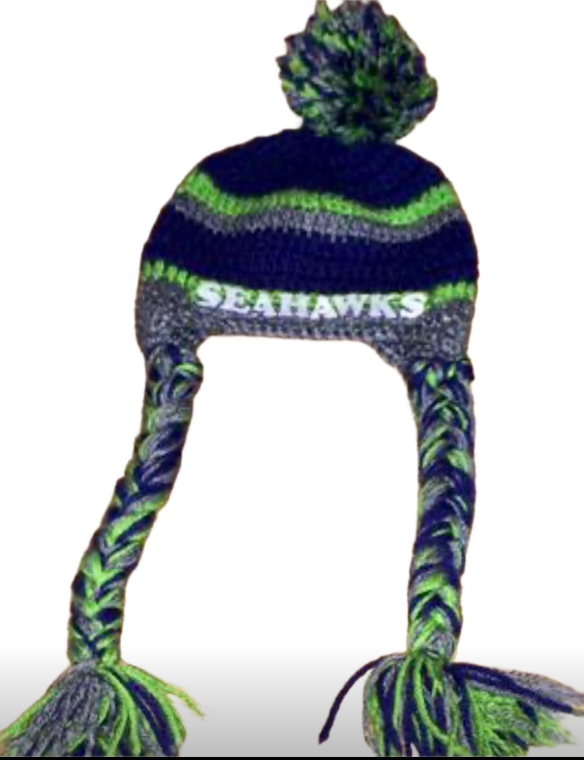 Seattle Seahawks Crocheted Skull Cap Beanie Game Day Gear 