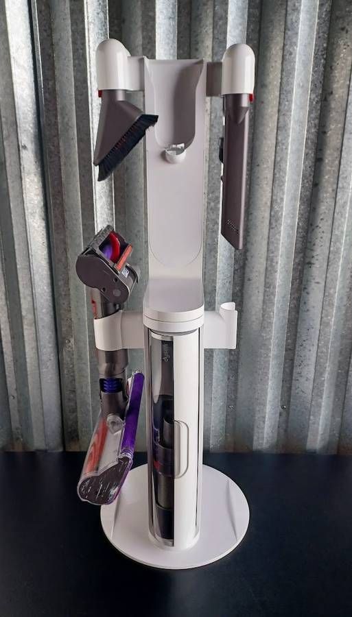 Dyson Cyclone V10 Dok Freestanding Vacuum Stand Loaded w/ Attachments