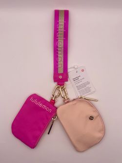 Lululemon Dual Pouch Wristlet Keychain Pink - Brand new