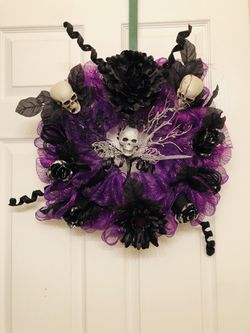 Purple skeleton wreath for sale Halloween