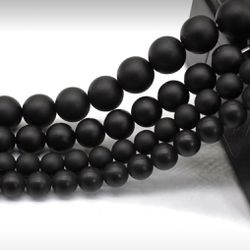 Matte Onyx Black Agate 10mm Loose Beads (1 strand 15”-16”)