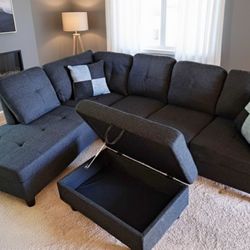 New Sectional + Storage Ottoman  — Left or Right Chaise — Delivery Available  