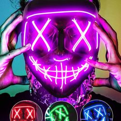 Halloween Mask Purge Blue Red Pink Purple