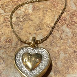 Gold, Rhodium, and Swarovski crystal Locket  necklace