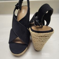 Apt 9 Black Wedge Sandals