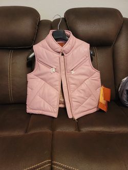 Womens Leather Pink Vest