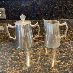 Vintage - Judie Parker - Pewter - Cream & Sugar Set