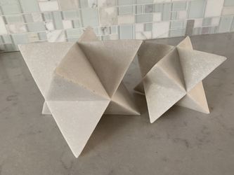 Two (2) Decorative White Resin Stars