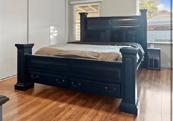 Cali King bed frame with mattress