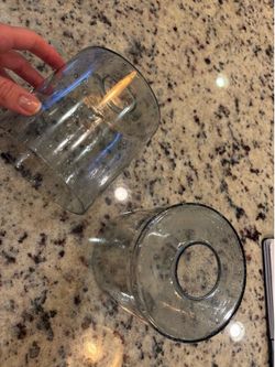 Light blue bubble glass shades